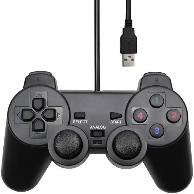 Alt view image 5 of 5 - Usb Controller Gamepad For Winxp / Win7 / Win8 / Win10 For Pc Computer Laptop Black Game Joystick and forplaystation 4