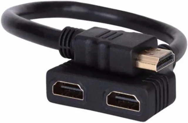Main image of 1PC HDMI 2 Dual Port Y Splitter 1080P HDMI v1.4 Male to Double Female Adapter Cable 1 In 2 Out HDMI Converter Connect Cable Cord