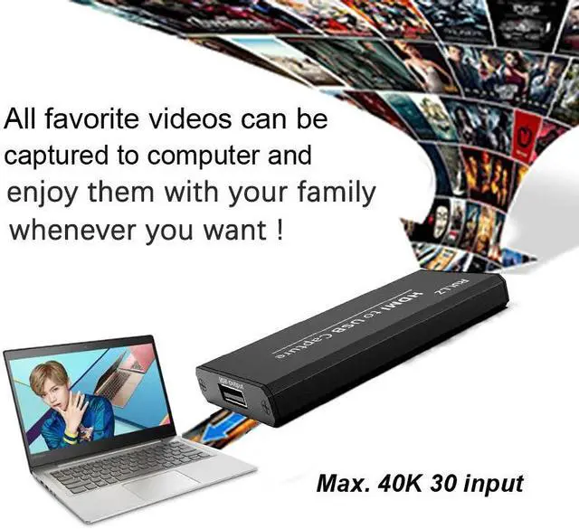 Alt view image 4 of 5 - 4K Video Capture Card 1080P Live Streaming Device USB 2.0 HDMI Capture Card for PS4 XBOX Switch Game Live Broadcast Record