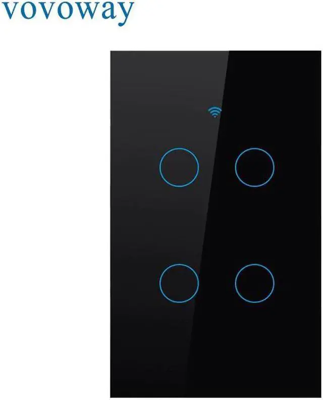 Alt view image 5 of 5 - Smart WIFI switch home network connection mobile APP remote control support alexa voice control AC110V-240V 4gang light switch