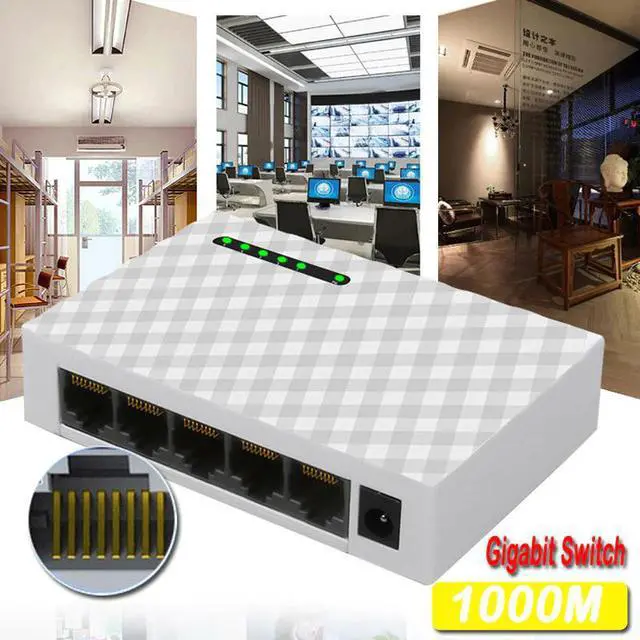 Main image of 5-Port Desktop 1000 Mbps Network Switch Gigabit Fast RJ45 Ethernet Switcher LAN Switching Hub Adapter Full duplex Exchange