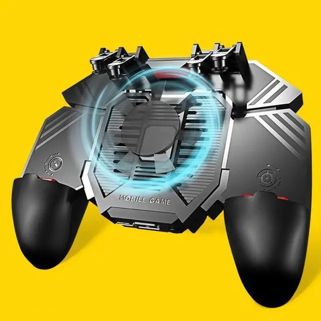 Alt view image 2 of 5 - Controller for Mobile Phone AK77  Handle for PUBG Six Finger with Cooled Fan