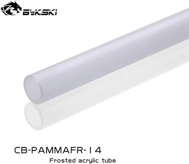 Alt view image 2 of 2 - Water Cooling PMMA Frosted Hard Tube Acrylic Frosted Rigid Pipe OD14mm 50cm Length 2mm Thickness 2pcs