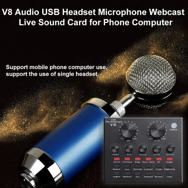 Alt view image 2 of 5 - Audio External USB Headset Microphone Live Broadcast Sound Card for Mobile Phone Computer PC