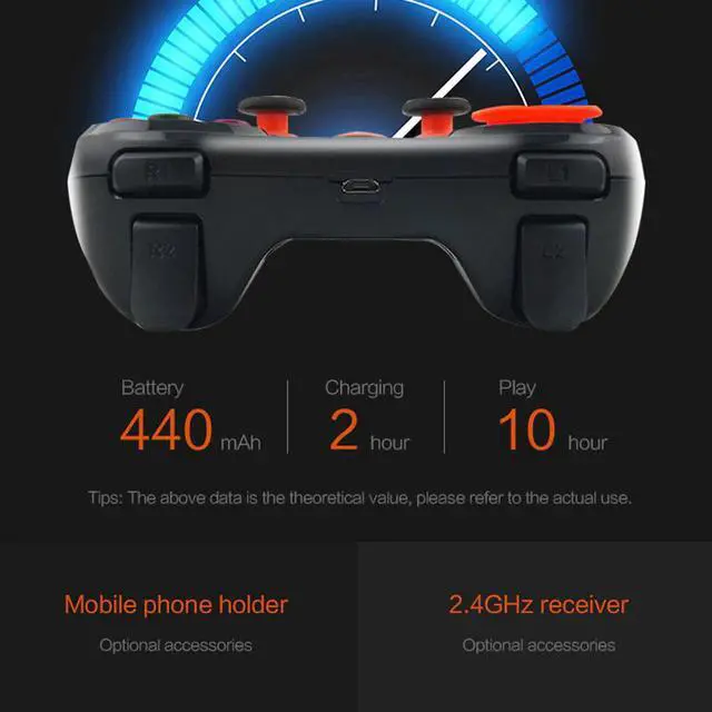 Alt view image 2 of 5 - Game Controller For IOS Wireless Bluetooth Gamepad Support Official App For PUBG Android Joystick For PC PS3 TV Box