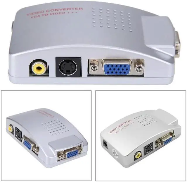 Alt view image 2 of 5 - Universal NTSC PAL VGA to RCA TV AV Composite S-video Switch Converter Signal Adapter For PS2 Computer Laptop PC HDTV