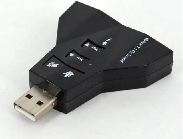 Alt view image 4 of 4 - 7.1 Channel USB 2.0 External Sound Card w/Dual 3.5mm Headset and Microphone Jack Interface,Laptop USB Stereo Mic Audio Adapter