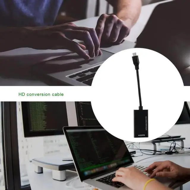 Alt view image 5 of 5 - Usb to Hdmi Transfer Cable Mirco Usb to Hdmi High-definition Conversion Line Mobile Phone Watching Tv Cable USB Adapter