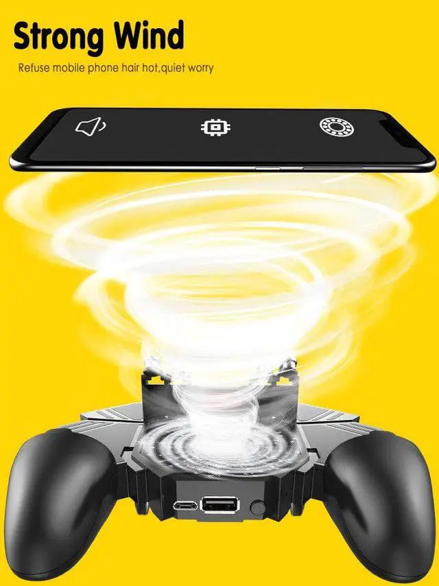 Alt view image 4 of 5 - Game Trigger Phone Cooler Fan Game Controller Pubg Controller With Fan Gamepad Pubg Mobile Trigger L2R2 Shooter Joystick