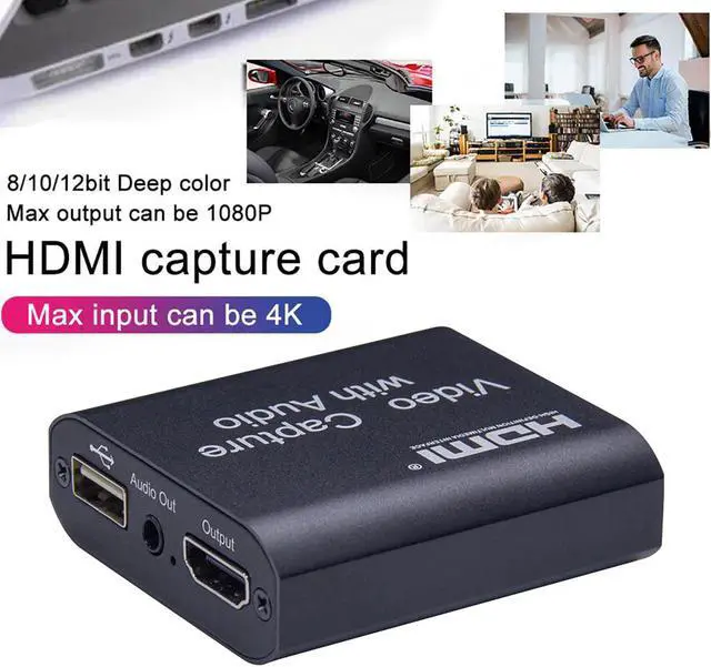 Alt view image 2 of 5 - 1080P 4K HDMI Video Capture Device HDMI To USB 2.0 Video Capture Card Dongle Game Record Live Streaming Broadcast Local Loop Out