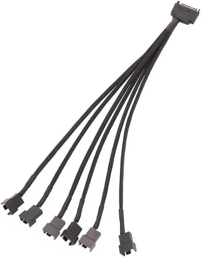 Alt view image 5 of 5 - fan cable FAN HUB SATA 15P revolution fan small 4Pin 3Pin net one with six