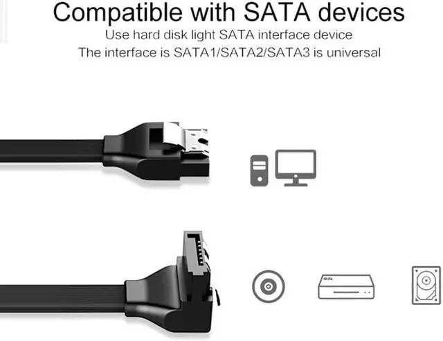 Alt view image 4 of 5 - Drive SATA 3.0 Cable SATA III 6GB/s Data Cable for SSD HDD Solid State Disk For DIY Computer PC SATA Elbow Cable