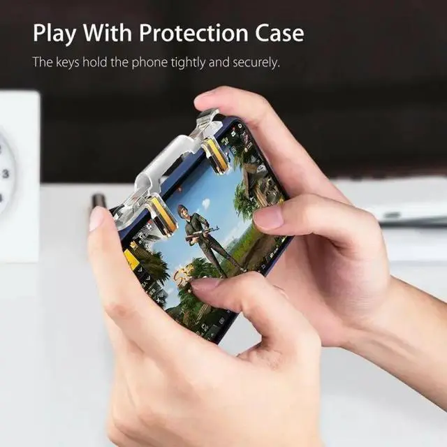 Alt view image 4 of 5 - G2K Mobile Phone Gamepad Game Trigger Fire Button Handle For Shooter Controller Use For Smart Phone With screen protection