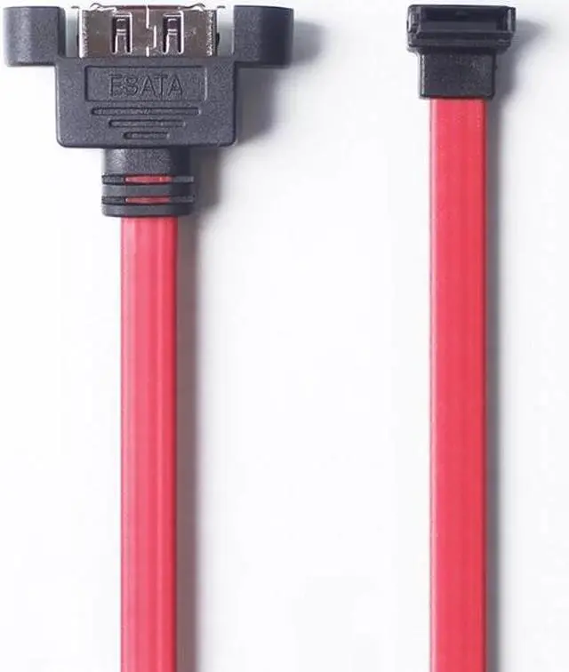 Alt view image 5 of 5 - SATA to eSATA Cable 6Gbps Shielded Extender Extension HDD Cable with Bracket  Red 20CM