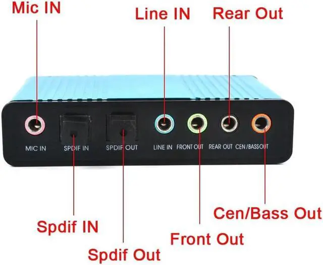Alt view image 5 of 5 - Card External Channel 5.1/7.1 Optical Audio USB  Card 5 Channels USB 2.0 External  Cards For PC Laptop Speaker