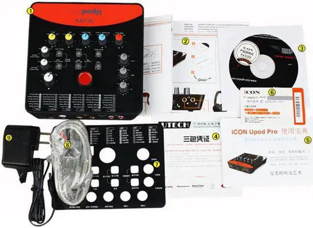 Alt view image 3 of 5 - 1 Set Upod Pro Professional External Sound Card Microphone 48V USB 2.0 Recording Interface for Mobile Phone PC Karaoke Live