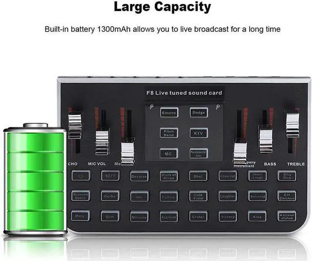 Alt view image 4 of 5 - Sound Cards Audio Interface F8/F9 18 Sound Effects Bluetooth Audio  Headset Microphon External Live Sound Card