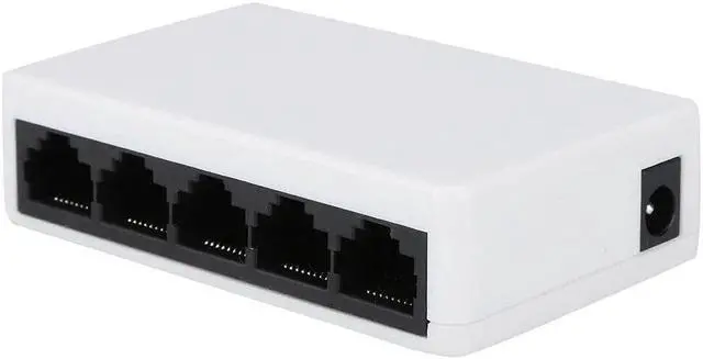 Alt view image 4 of 5 - 10/100 Mbps 5 Ports US/EU Plug Fast Ethernet Network Switch Hub Splitter Adapter