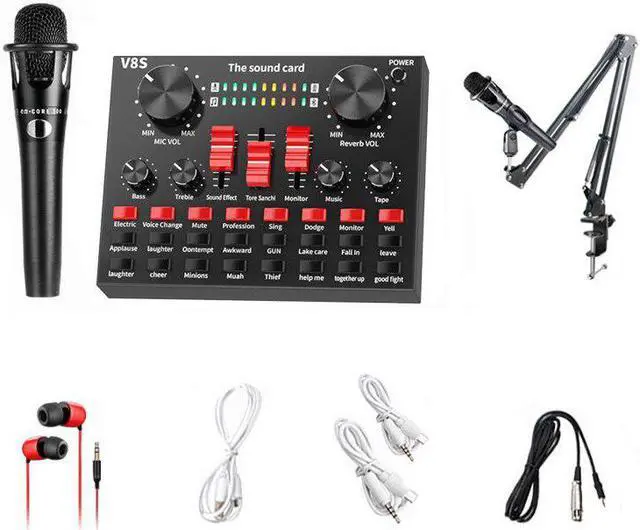 Main image of Sound Card Voice Changer o DJ Mixer for Phone Computer Game iPad Karaoke Broadcast Recording Mic Sound Card Set