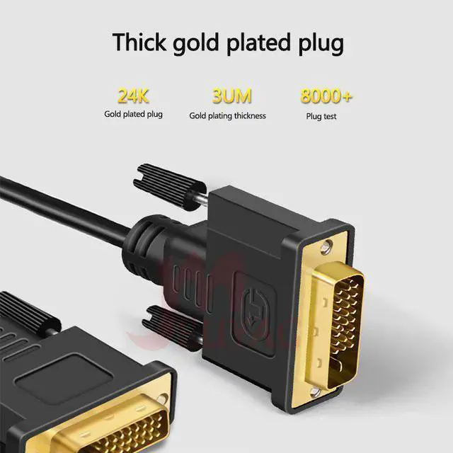 Alt view image 2 of 5 - DVI to VGA converter HD 1080P DVI 24+1 25-pin to VGA adapter cable for TV PC monitor DVI-D to VGA