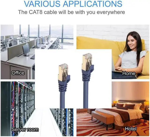 Alt view image 5 of 5 - Ethernet Cable SFTP 40Gbps Super Speed RJ45 Network Lan Patch Cable forComputer Notebook Switch TV Set Top Box