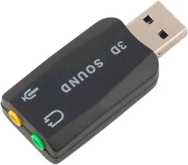 Alt view image 4 of 5 - Stock! USB 2.0 to 3D for Mic Speaker Audio Headset Sound Card Adapter 5.1 Channels for PC Laptop Black Durable Lightweight