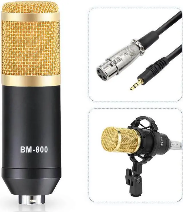 Alt view image 4 of 5 - Microphone Studio bm800 Condenser Microphone Bundle Recording Sound Card Voice Changer Phantom Power Kits For Computer