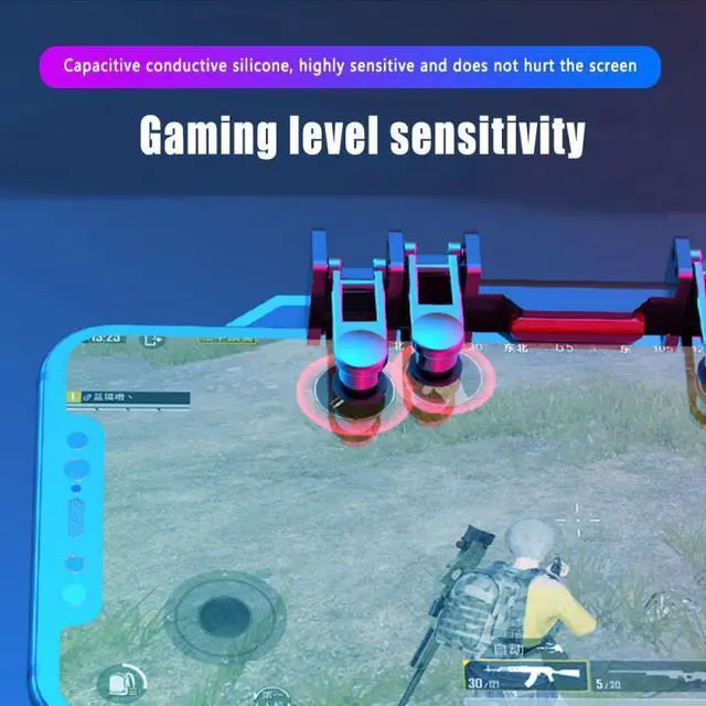 Alt view image 5 of 5 - SIX Finger Gamepad Control For Mobile Game For Android IOS Smartphone Cooling Fan Gamepad Controller With 1200mAh