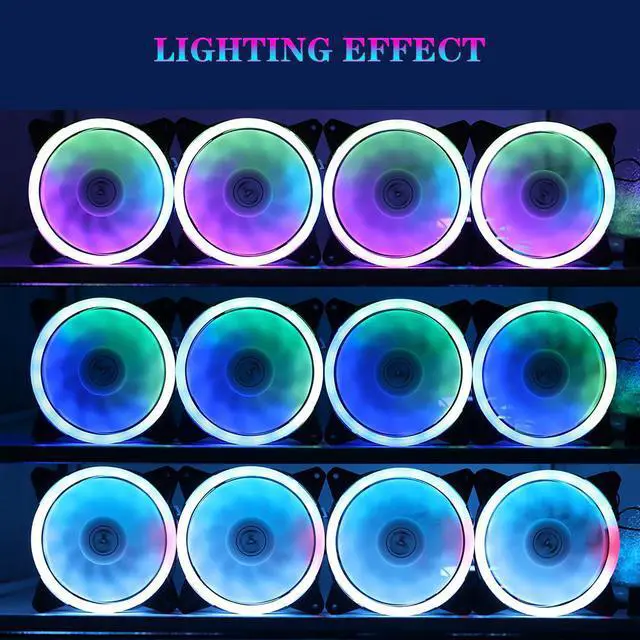 Alt view image 4 of 5 - 120mm Computer Cooling Fan PC RGB Case Fan Cooler Adjustable PWM RGB Led 12V Mute PC Case Fans 6Pin Interface Synchronization