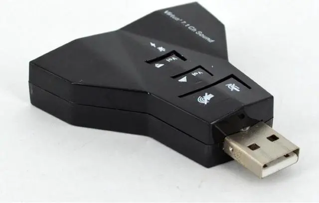 Alt view image 3 of 4 - 7.1 Channel USB 2.0 External Sound Card w/Dual 3.5mm Headset and Microphone Jack Interface,Laptop USB Stereo Mic Audio Adapter