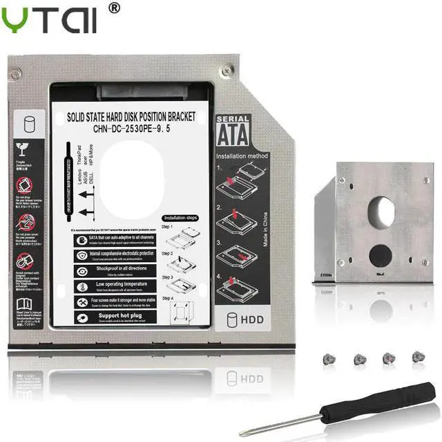 Main image of Optibay 9.5mm SATA 3.0 2nd HDD Caddy SSD CD DVD Case Enclosure caddy Sledding for laptop 13" 15" 17" SuperDrive