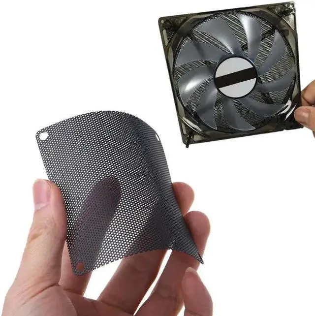 Alt view image 4 of 5 - 5PCS 80mm Mesh Black Nylon Plastic PVC Fan Dust Filter PC Dustproof Case Cuttable Computer