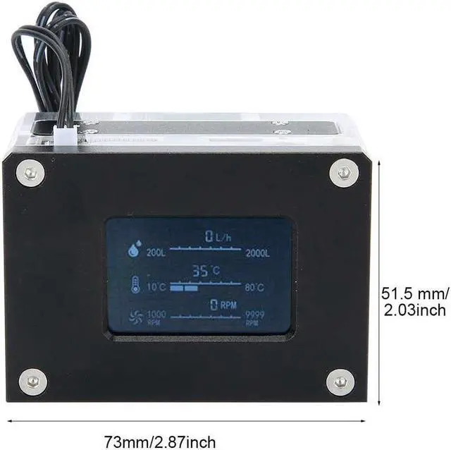 Alt view image 5 of 5 - Water Cooling LCD Flow Meter Temperature Detection G1/4 Thread for PC Computer Water Cooling System
