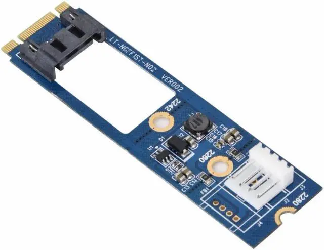 Alt view image 3 of 5 - TO SATA M.2 NGFF SATA to 7Pin SATA Horizontal Converter Adapter Card Expansion Card+4Pin Power Cable for WinXP Win7 Win8