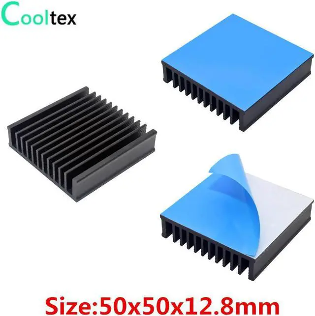 Main image of 3pcs Aluminum Heatsink 50x50x12.8mm Heat Sink Radiator Cooling for Electronic Chip IC LED computer With Thermal Conductive Tape