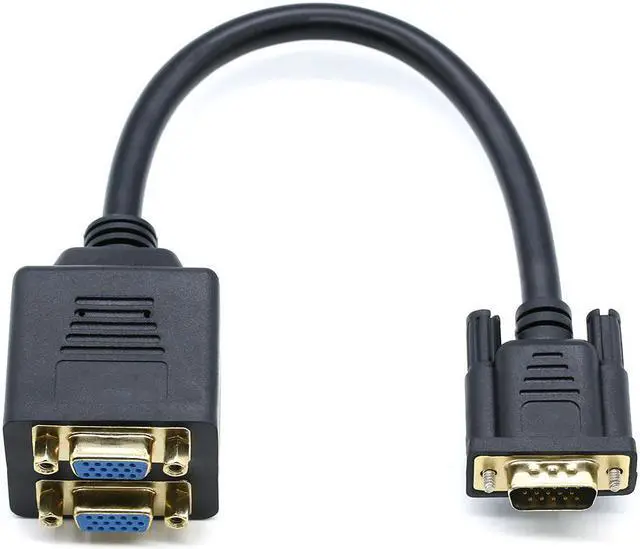 Main image of Coming VGA Splitter Cable of Male to Dual Female Converter Monitor Adapter Y Video Cable Gold Plated for Laptop PC