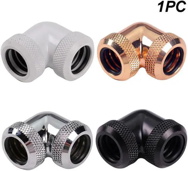 Main image of 14mm Pipe Connector Water Cooling Hard Tube Fittings Twist 90 Degree Elbow G1/4 Inner Thread Adaptor OD