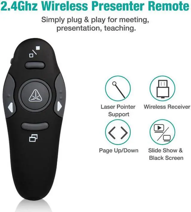 Main image of 2.4GHz USB Wireless Red Laser Presenter Pointers Pen Pointers Remote Control USB RF Remote Control PPT Powerpoint Presentation
