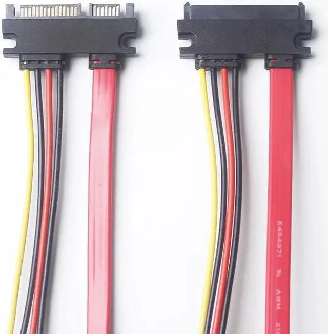 Alt view image 4 of 5 - SATA Extender Cable 22Pin Male to Female 7+15 Pin Serial ATA SATA Data Power Combo Extension Cables Cord 30CM 50CM