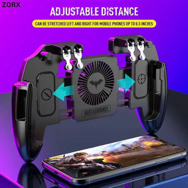 Main image of Mobile Joystick Controller L1R1 Trigger Gamepad for COD iOS Android Six 6 Finger Call of Duty Mobile Gamepad Cooling Fan
