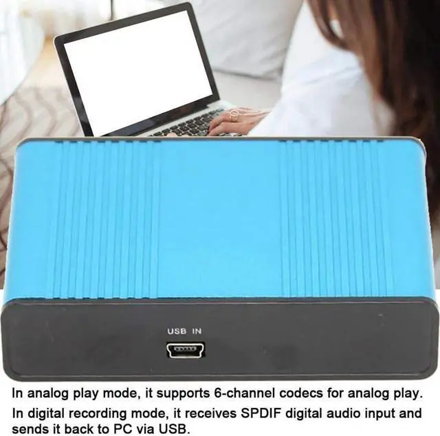 Alt view image 5 of 5 - USB 5.1 o Sound Card Optical Fiber Laptop PC Sound Card S/PDIF for HTPC Home Theatre Video Game