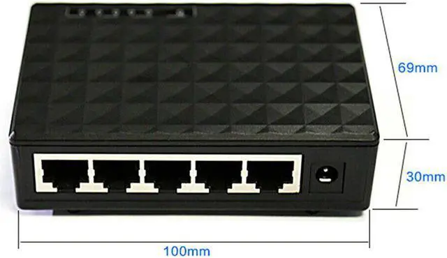 Alt view image 5 of 5 - 5 Port Gigabit LAN Ethernet Network Switchs Desktop Switch 100Mbps Fast Network Switcher Full/Half duplex Exchange US Plug