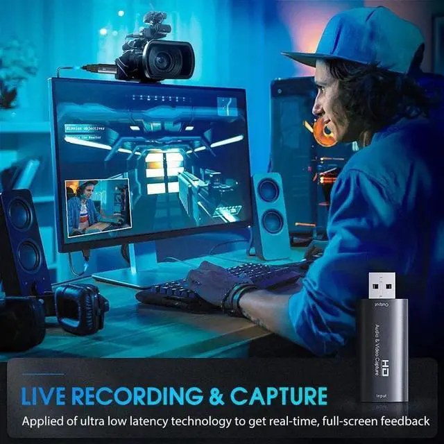 Alt view image 5 of 5 - Vide Capture Card HDMI t USB 2.0 HD 1080P 30Fps Recrd Camcrder Vide Grabber fr Cnference Live Bradcasting