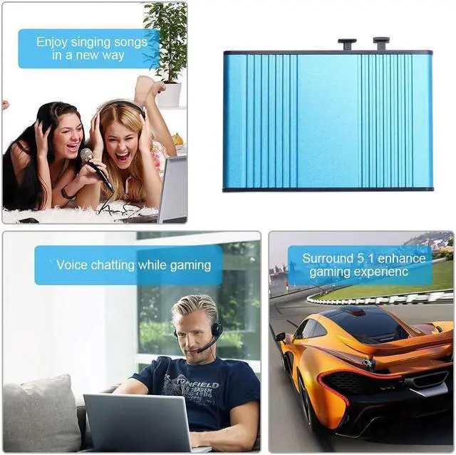 Alt view image 5 of 5 - External USB 2.0 Sound Card 6 Channel 5.1 Audio Card Converter Adapter CM6206 Chipset Audio Adapter for PC Laptop