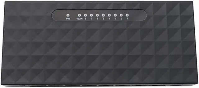 Alt view image 4 of 5 - 1000mbps 8 Ports High Performance small Network VLAN Hub Gigabit Ethernet Desktop Switch 100-240V Black Smart network switch