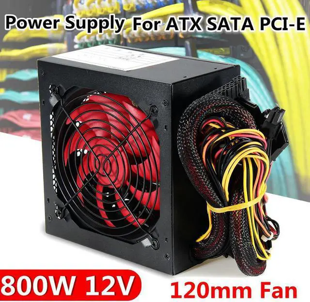 Main image of Max 800 Watt 800W for Intel  PC 12V ATX PC Power Supply SLI PCI-E 12CM Fan High Quality Computer Power Supply For BTC
