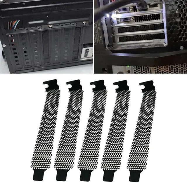 Alt view image 4 of 5 - 5pcs/set Dust Filter Easy Install Cooling Fan Desktop Hard Heat Dissipation Universal Blanking Plate PCI Slot Cover Ventilation