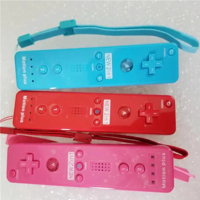 Alt view image 4 of 5 - Color 2 in 1 Wireless Game Remote Controller with Motion Plus Adaptar for Nintendo for Wii Controller joystick