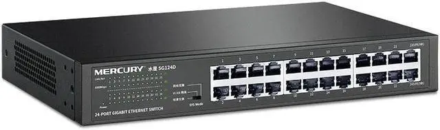 Alt view image 3 of 5 - SG124D 24 Port Gigabit Switch 10/100/1000Mbps Ethernet Network Desktop Rack Switch
