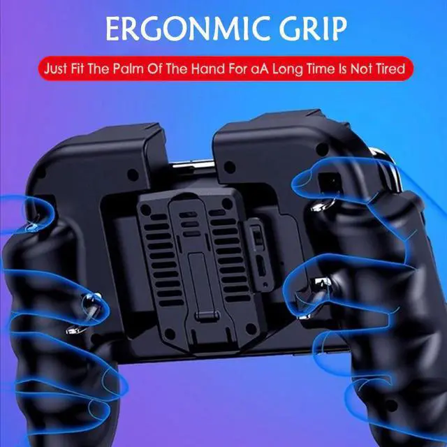 Alt view image 4 of 5 - Finger PUBG Phone Joystick Gamepad With Cooling Fan Battery/charging Type Game Controller L1 R1 Triggers For IOS Android